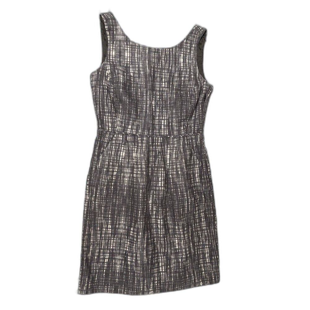 J.Crew Size 4 Heathered Grey White Preppy Tailored Sheath Mini Dress 100% Cotton
